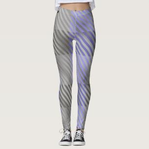 Rustikales Buffalo Kariert Blue Gray Streifen Leggings