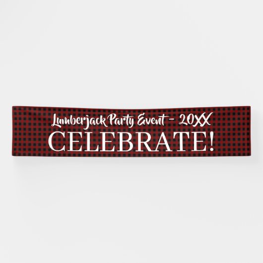 Rustikales Buffalo Kariert Celebrate individuell a Banner (Horizontal)