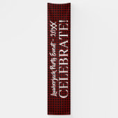 Rustikales Buffalo Kariert Celebrate individuell a Banner (Vertikal)