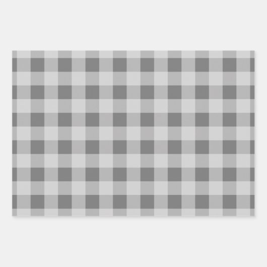 Rustikales Buffalo Kariert - Einfach grau-grünes G Geschenkpapier Set (Vorderseite 2)