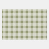 Rustikales Buffalo Kariert - Einfach grau-grünes G Geschenkpapier Set (Vorderseite)