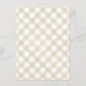 Rustikales Buffalo Kariert Erntedank Dinner Menükarte (Rückseite)