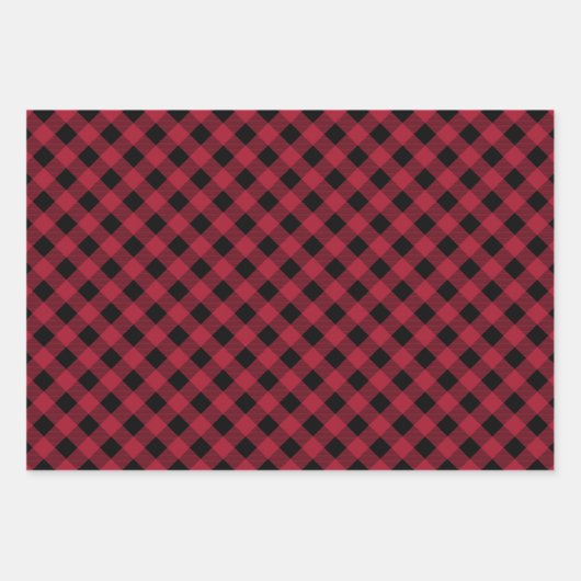 Rustikales Buffalo Kariert Karo Pattern Geschenkpapier Set (Vorderseite 3)