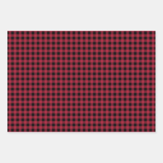 Rustikales Buffalo Kariert Karo Pattern Geschenkpapier Set (Vorderseite 2)