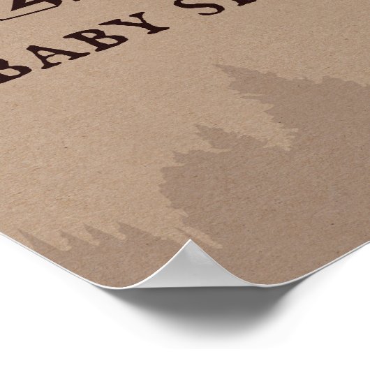 Rustikales Buffalo Kariert Lumberjack Babyduschzei Poster (Ecke)