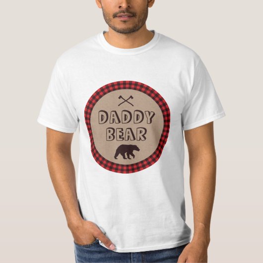 Rustikales Buffalo Kariert Lumberjack Dusche Daddy T-Shirt (Vorderseite)
