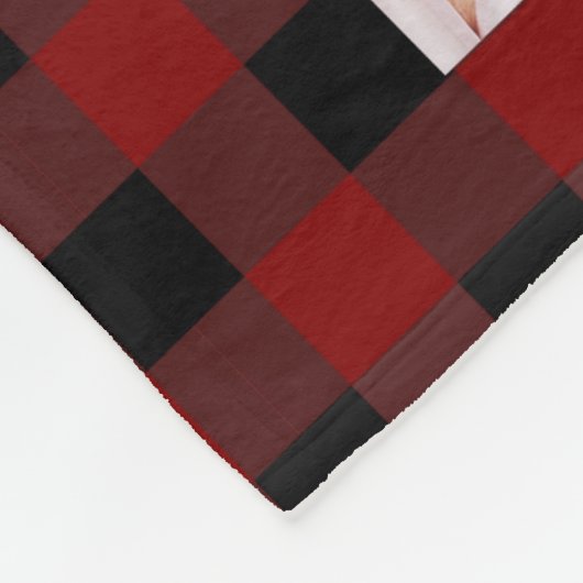 Rustikales Buffalo Kariert Monogramm Fotolack Rot Fleecedecke (Ecke)