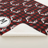Rustikales Buffalo Kariert & White Deer Antler Mon Sherpadecke (3/4)