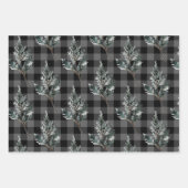 Rustikales Buffalo Kariert Winter Spruce Cones & B Geschenkpapier Set (Vorderseite 3)