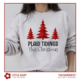 Rustikales Buffalo Karierte Weihnachtsbäume Wester Sweatshirt