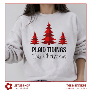 Rustikales Buffalo Karierte Weihnachtsbäume Wester Sweatshirt