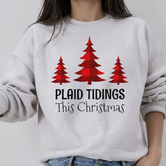 Rustikales Buffalo Karierte Weihnachtsbäume Wester Sweatshirt