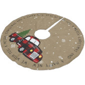 Rustikales Buffalo Karierter LKW mit Baum Polyester Weihnachtsbaumdecke (Schrägansicht)