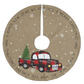 Rustikales Buffalo Karierter LKW mit Baum Polyester Weihnachtsbaumdecke (Vorderseite)