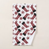 Rustikales Buffalo Karierter Strumpf Schneeflocken Badhandtuch Set (Handtuch)