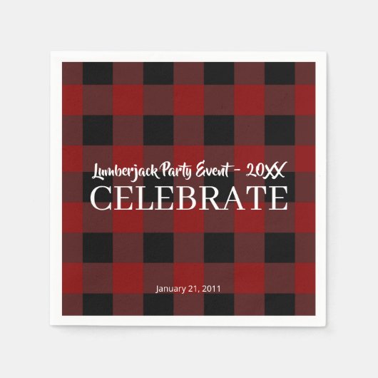 Rustikales Buffalo-Kariertes individuelles Celebra Serviette (Vorderseite)