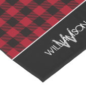 Rustikales Buffalo Kariertes Mit Monogramm Weihnac Kurzer Tischläufer (Ecke)