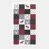 Rustikales Buffalo Kariertes Patchwork Rotes Weihn Serviette (Vorderseite)