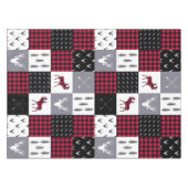 Rustikales Buffalo Kariertes Patchwork Rotes Weihn Tischdecke (Vorderseite (Horizontal))