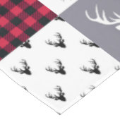 Rustikales Buffalo Kariertes Patchwork Rotes Weihn Tischdecke (Schrägansicht)