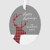 Rustikales Buffalo Kariertes Weihnachtsfest Person Ornament (Vorderseite)