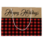 Rustikales Buffalo Karo Kariert & Imitate Kraft We Große Geschenktüte (Rückseite)