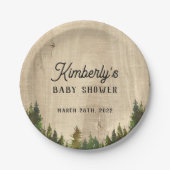 Rustikales Buffalo Karo Wild One Baby Dusche Pappteller (Vorderseite)