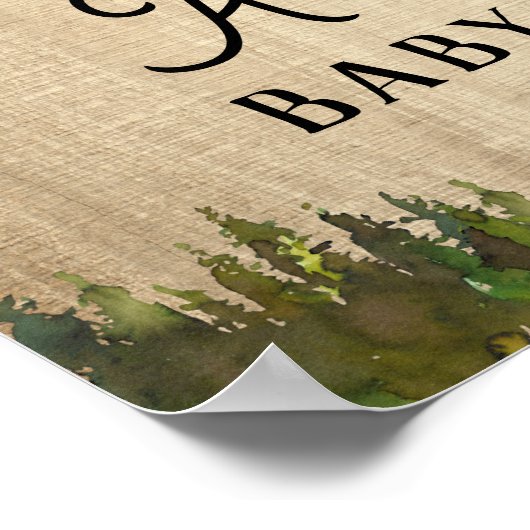 Rustikales Buffalo Karo Wild One Baby Dusche Willk Poster (Ecke)