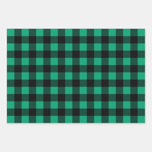 Rustikales Buffalo Plaid Pattern Geschenkpapier Set (Vorderseite 2)