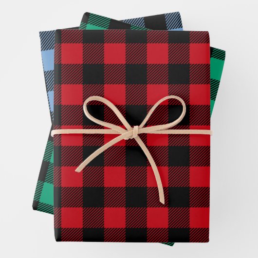 Rustikales Buffalo Plaid Pattern Geschenkpapier Set (Beispiel)