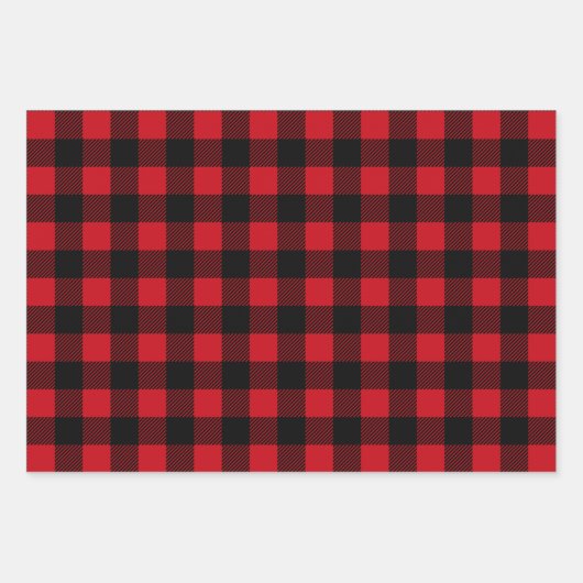 Rustikales Buffalo Plaid Pattern Geschenkpapier Set (Vorderseite)