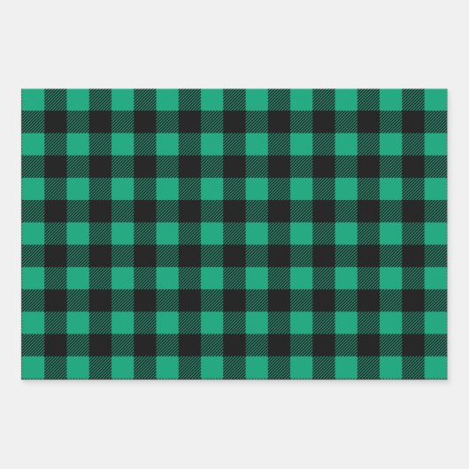 Rustikales Buffalo Plaid Pattern Geschenkpapier Set (Vorderseite 3)