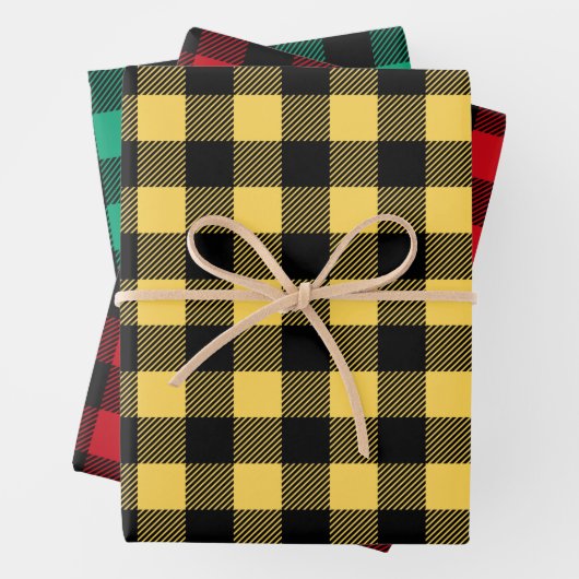 Rustikales Buffalo Plaid Pattern Geschenkpapier Set (Beispiel)