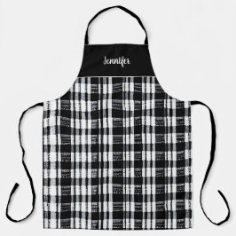Rustikales Büffel in Schwarz und Weiß kariert Schürze