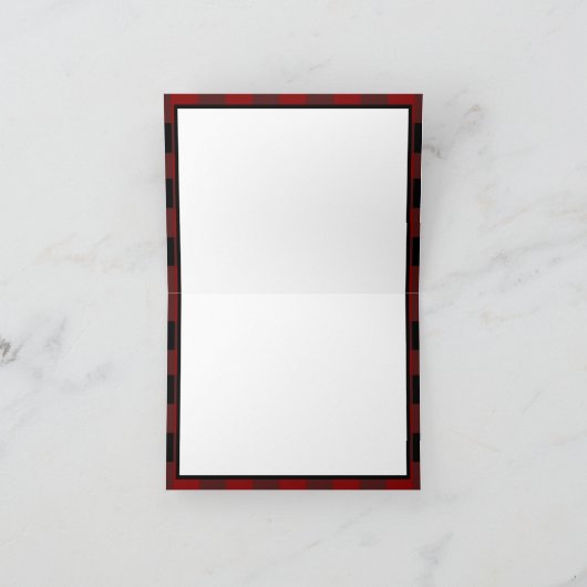 Rustikales Büffel-Kariertes Musterbild Karte (Innenseite)