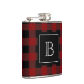 Rustikales Büffel-Karo-Lumberjack-Monogramm Anfang Flachmann (Rechts)