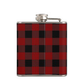Rustikales Büffel-Karo-Lumberjack-Monogramm Anfang Flachmann (Rückseite)