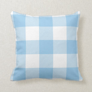Rustikales Büffel-Karo-Muster-Blau Kissen