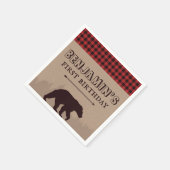 Rustikales Büffel-Karo-Scheitfäller-Geburtstagsthe Serviette (Ecke)