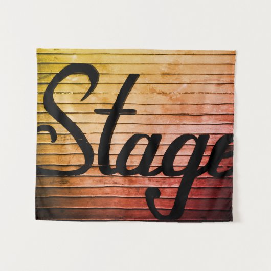 Rustikales "Bühne" Vintages Zeichen Wandteppich (Vorderseite (Horizontal))