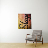 Rustikales "Bühne" Vintages Zeichen Wandteppich (Beispiel)