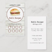 Rustikales Burger Restaurant Loyalty Visitenkarte (Vorne/Hinten)
