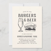 Rustikales Burgers & Beer Housewarming Party Einladung (Vorderseite)