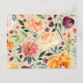 Rustikales Burgund Beige Blumeninformationen Begleitkarte (Rückseite)