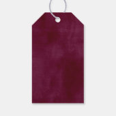 Rustikales Burgund Beige Blumenzwiebelfest Brautpa Geschenkanhänger (Rückseite)