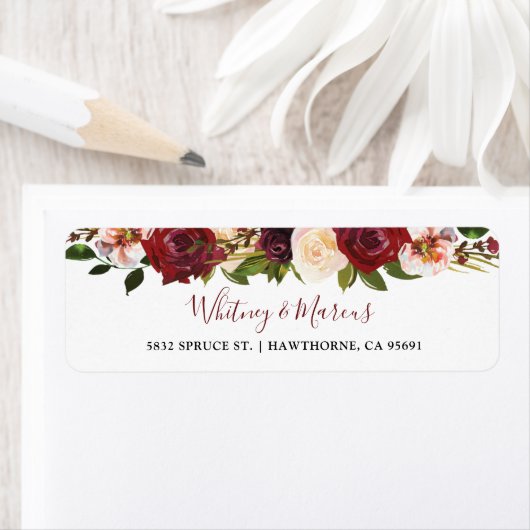 Rustikales Burgund Blush Bloral Herbst Boho (Insitu)