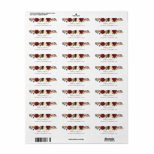 Rustikales Burgund Blush Bloral Herbst Boho (Vorne)