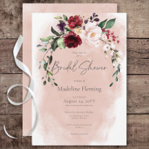 Rustikales Burgund & Blush Pink Roses Brautparty