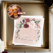 Rustikales Burgund & Blush Pink Roses Bridal Lunch Serviette