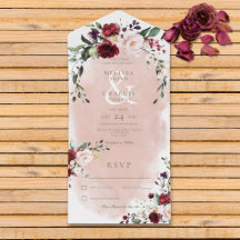 Rustikales Burgund & Blush Roses Kein Abendessen